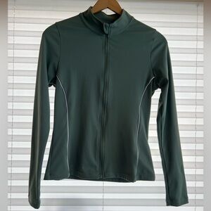 Women's Dark Green Zip-Up Jacket